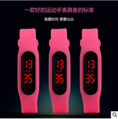 现货米1LED迷你小手环儿童学生休闲运动多色礼品促销LED电子手表