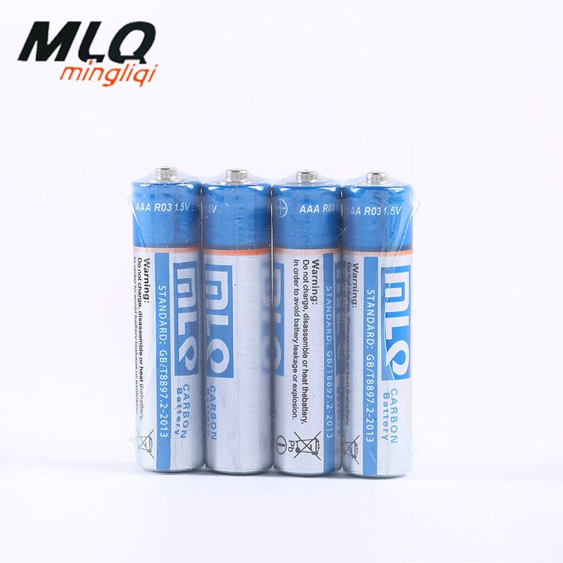 青色MLQ明力奇7号1.5V碳性AAA锌锰干电池4粒简装R031.5V