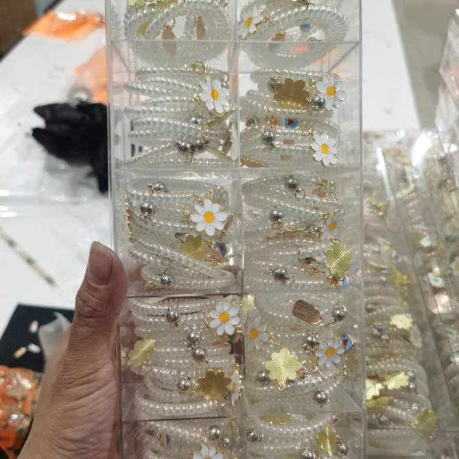 韩版夏款电话线皮筋