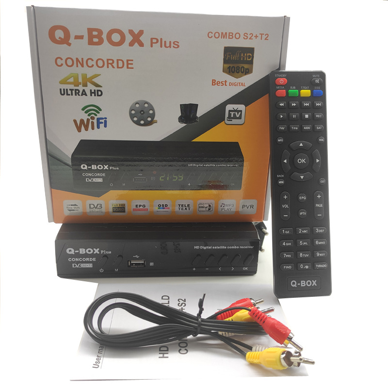 工厂直销外贸跨境非洲DVB T2 S2+C Combo decoder高清电视机