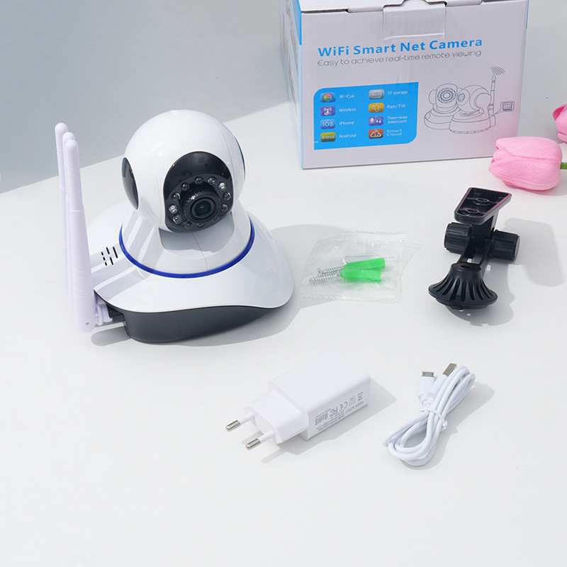 带网口家用高清光头强摇头机360无线wifi网络摄像头夜视监控器