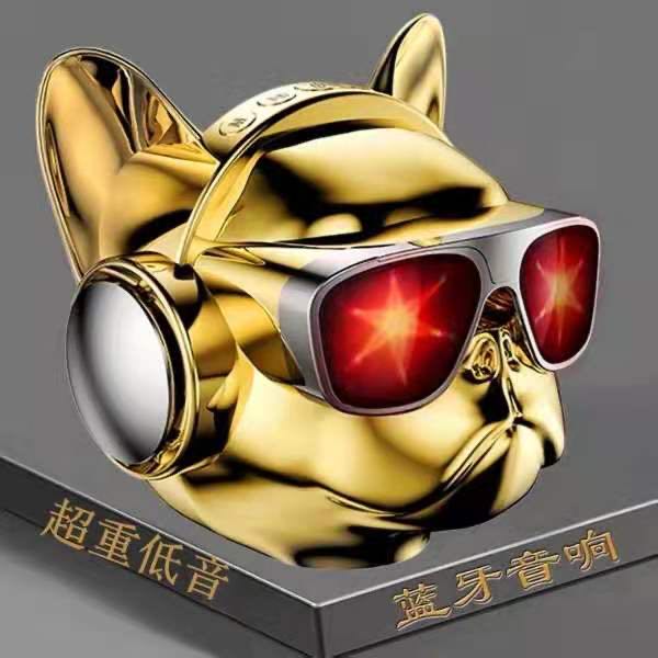 炫酷电镀插卡U盘超低音狗头音响男朋友生日礼物爆款