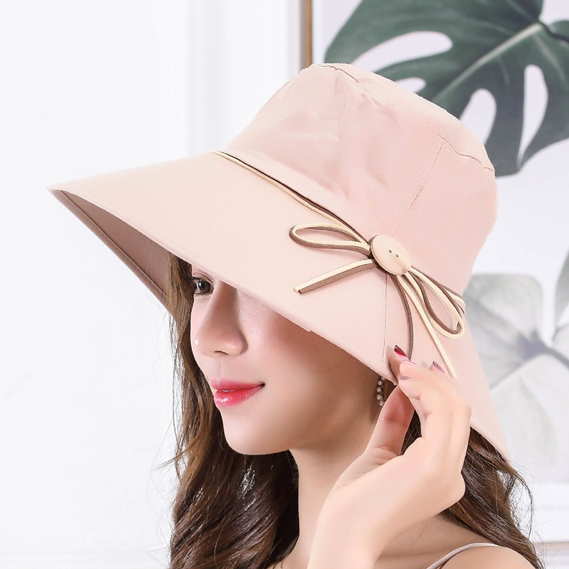 帽子女夏天韩版潮春季木扣时尚可折叠遮阳帽