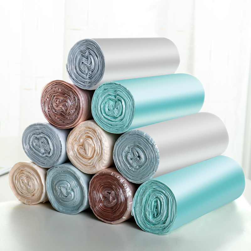 手提式垃圾袋家用一次性点断式加厚垃圾袋中号北欧色塑料代发批发