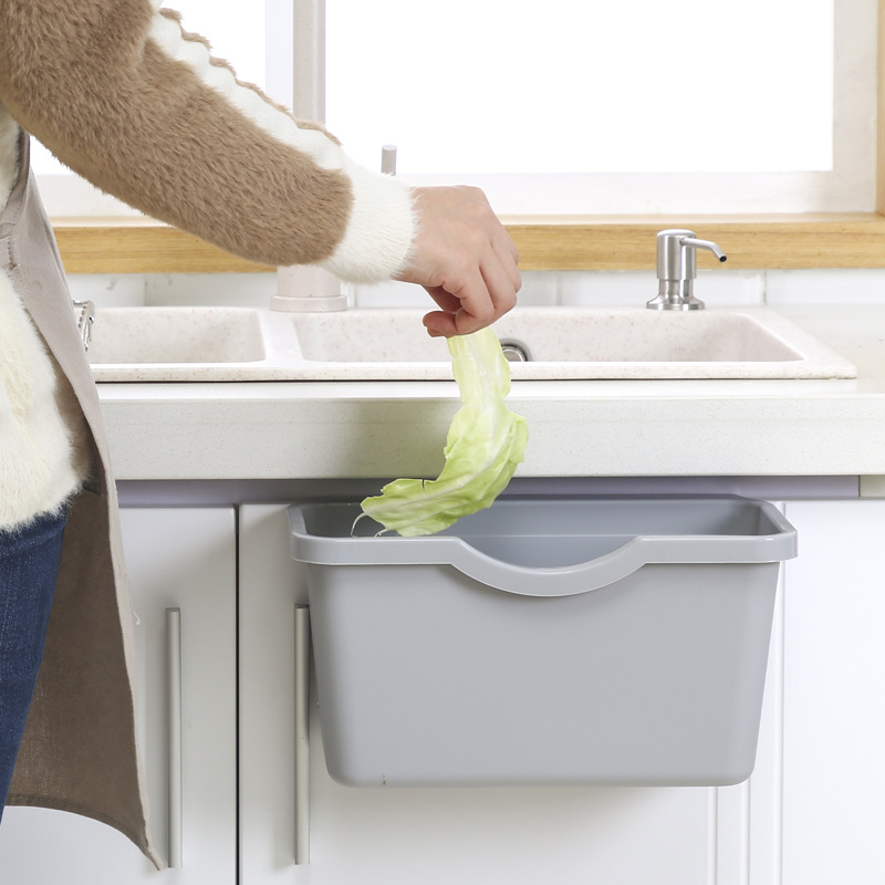 厨房橱门橱柜挂式垃圾桶生活干湿分类垃圾篓