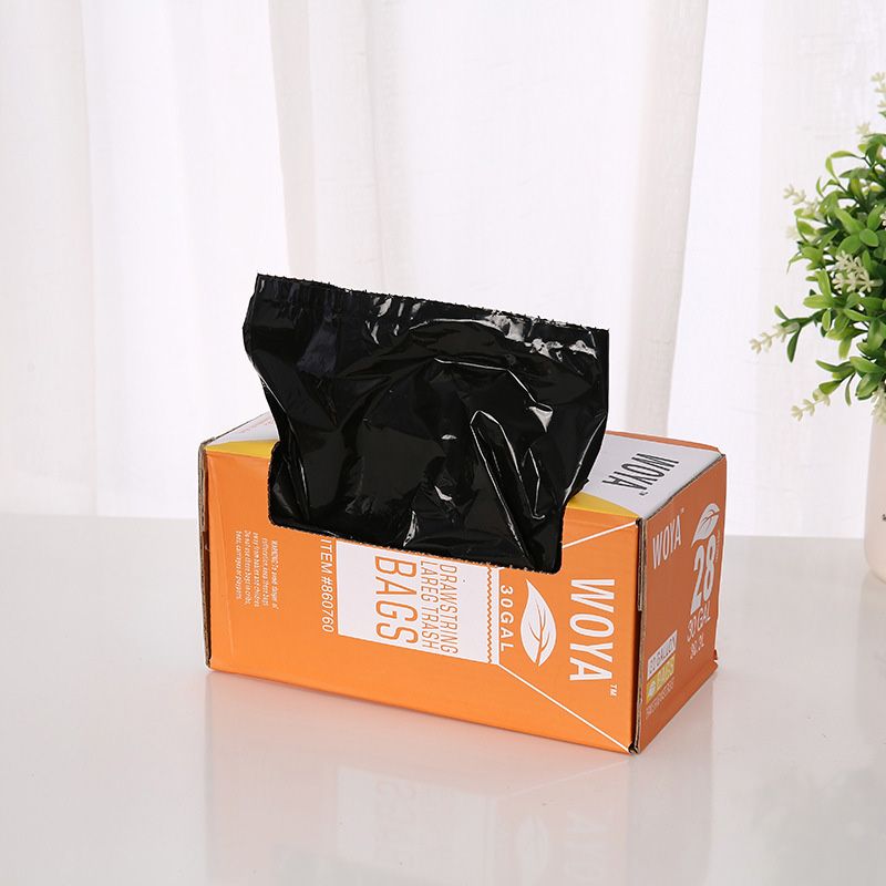 211208黑色家用抽绳垃圾分类袋一次性免撕抽纸式垃圾袋厨房塑料袋大号垃圾袋