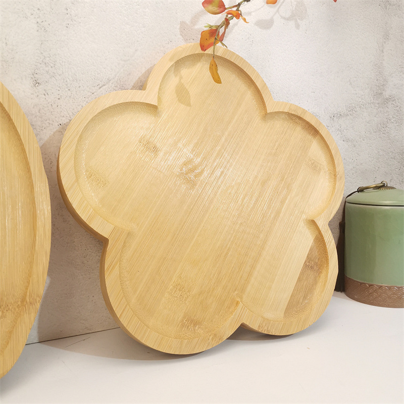 捷豪竹制杯垫餐垫创意手工材料茶盘梅花型托