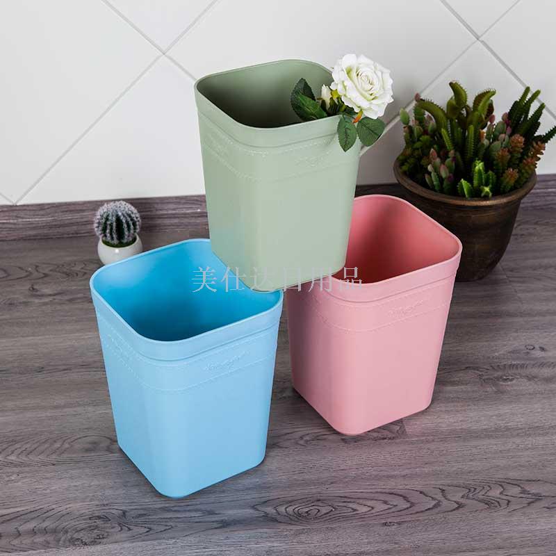 源头工厂塑料方形浮雕垃圾桶 塑料垃圾桶 塑料纸篓 居家垃圾桶501