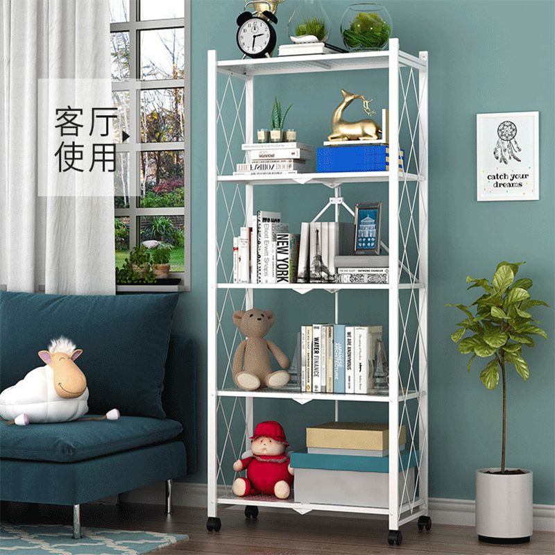 厂家供货折叠置物架免安装落地多层储物架加工定制厨房微波炉收纳