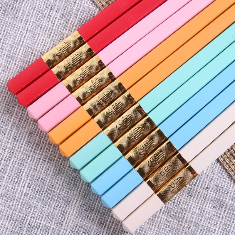 一人一筷大红红色象牙白合金酒店餐具家用送