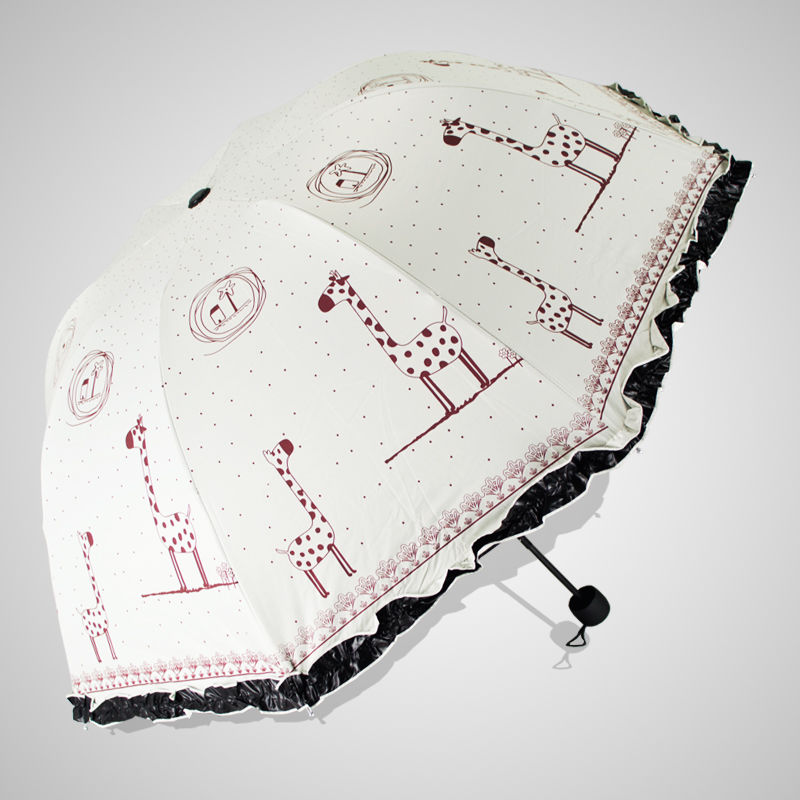 遮阳伞防晒防紫外线黑胶蕾丝拱形公主女士可