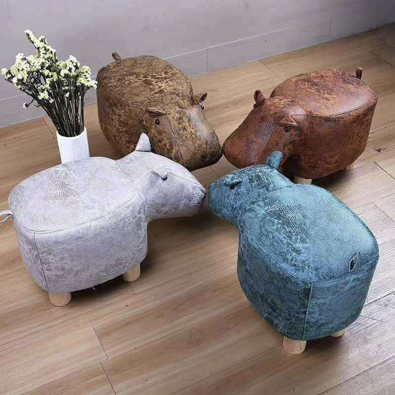 实木可爱动物坐凳大象换鞋凳家用沙发小凳子网红懒人创意儿童板凳