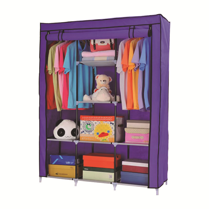 简易衣柜钢管加粗组合衣柜外贸防尘收纳衣橱无纺布衣柜家用