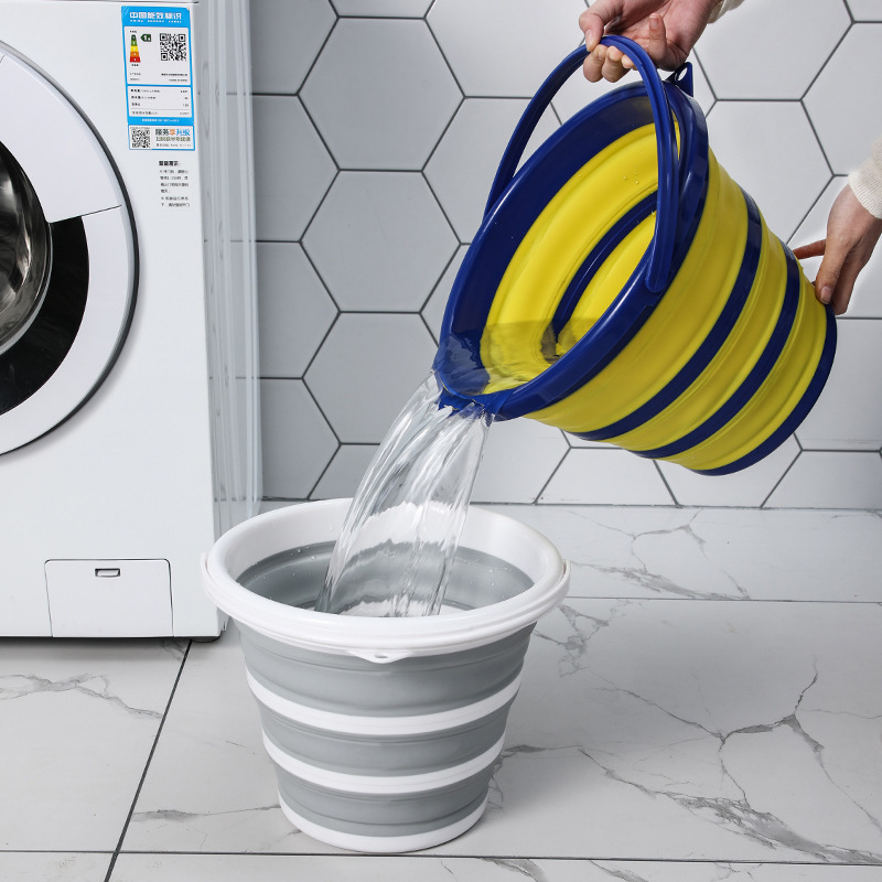 便携式折叠水桶硅胶塑料车载洗车桶儿童户外