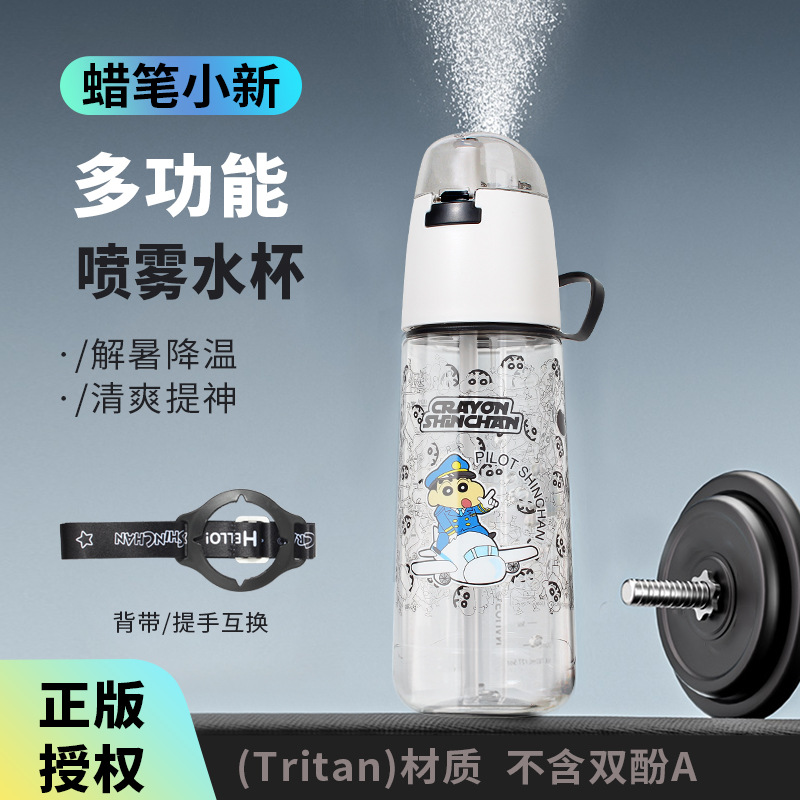 多功能喷雾水杯蜡笔小新学生户外喷雾瓶香水喷壶跨境电商