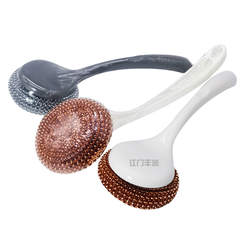 PET塑料清洁球洗碗刷锅纳米钢丝球带手柄