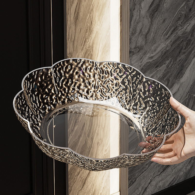 新款PET材质水果盘零食盘 中式家用日用