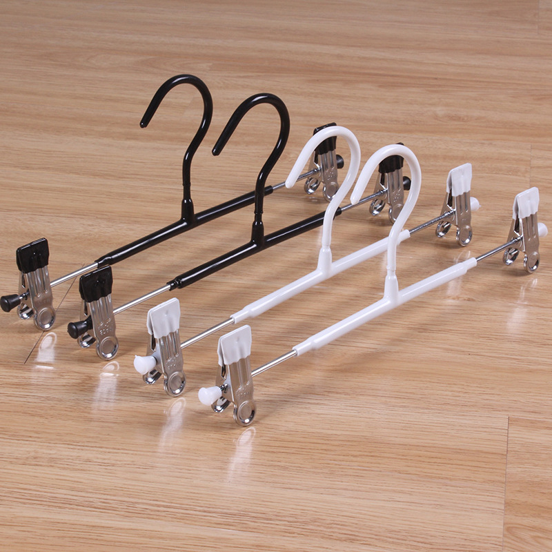 服装店裤架裤夹子浸塑裤夹晾衣架加厚防滑挂