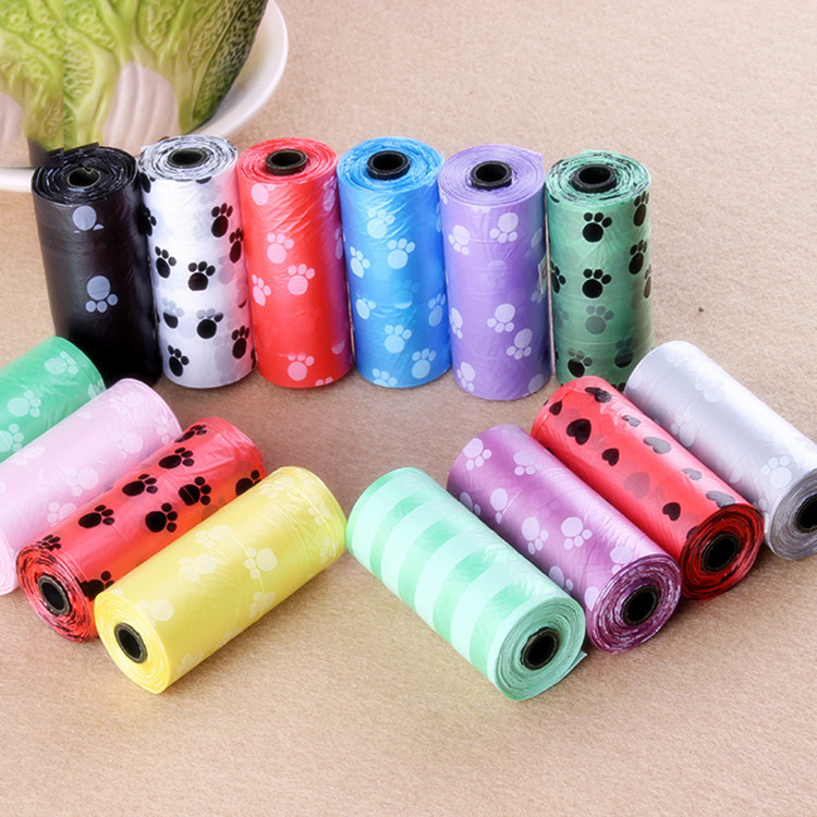 宠物清洁用品 宠物塑料袋 印花脚印宠物垃圾袋 狗狗拾便垃圾袋