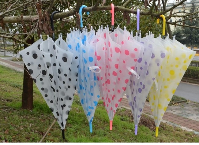 磨砂圆点雨伞 太阳伞创意遮阳雨伞 日韩伞