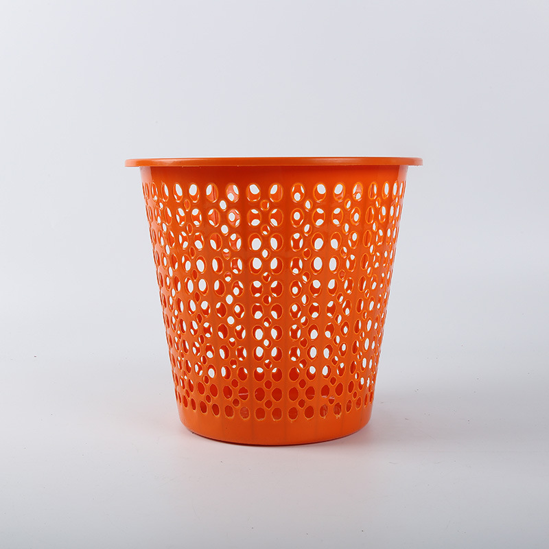 低价镂空塑料家用圆形无盖垃圾桶厨房卫生间