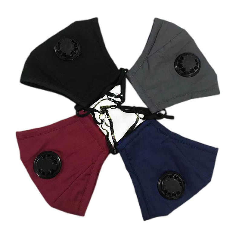 男女适用全棉3层保暖口罩呼吸阀透气防尘防