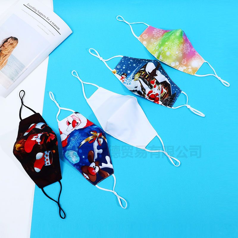 工厂直销新款圣诞节3D印花防尘挂耳式纯棉