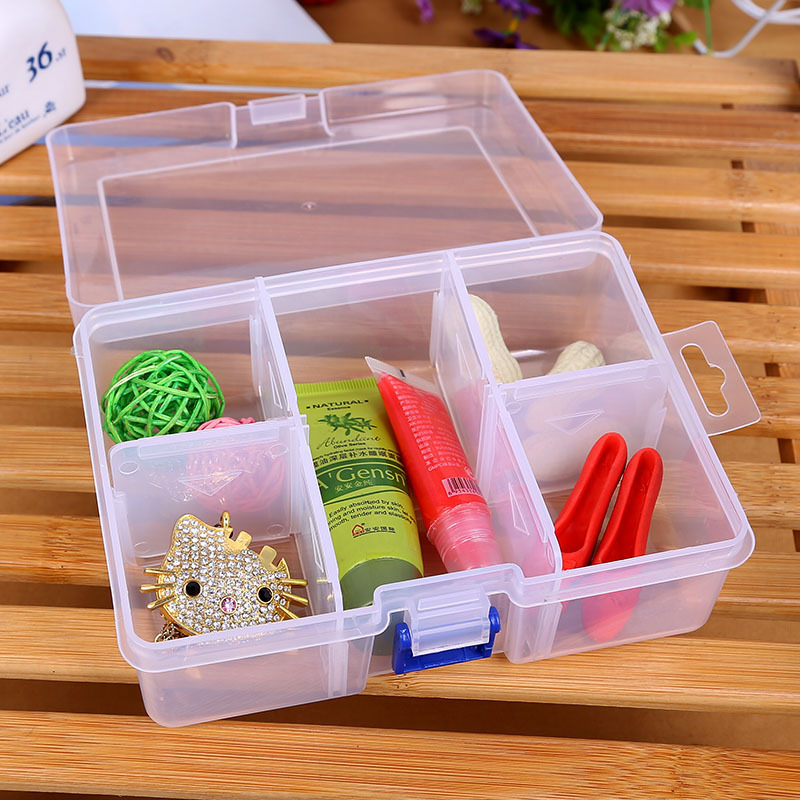 大号可拆塑料盒 蓝扣6格收纳盒 五金盒 