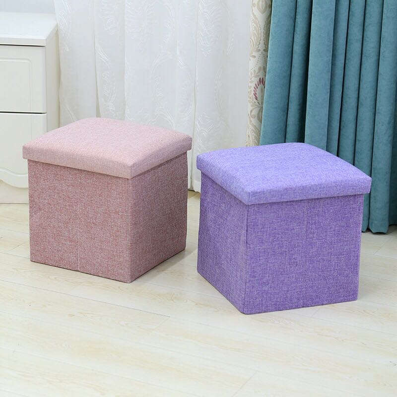 仿麻折叠收纳凳，尺寸30*30*30