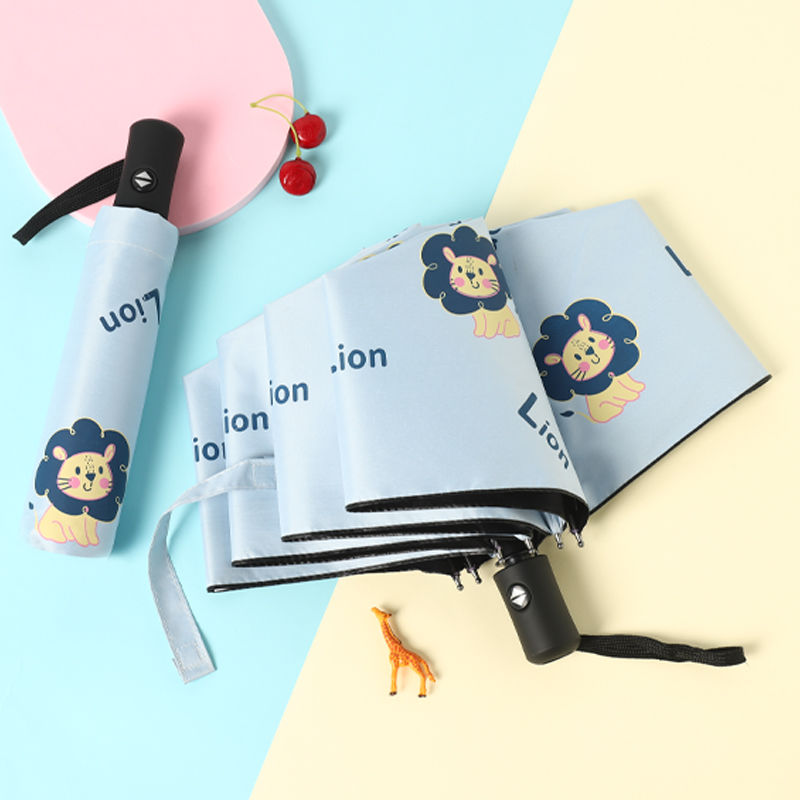 全自动雨伞卡通三折叠晴雨伞防晒防紫外线男女学生太阳伞抗风可爱