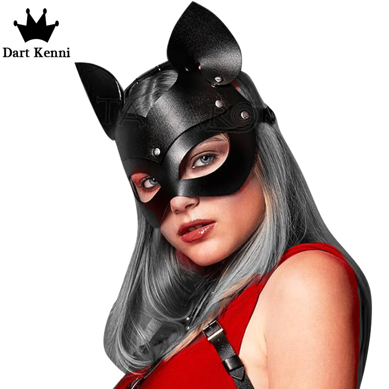 欧美男女用眼罩调情另类猫头女郎神秘面具化