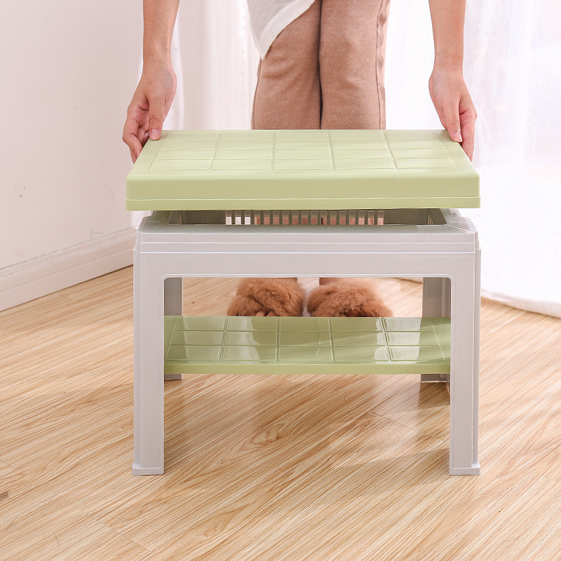 北欧简约时尚居家多功能塑料实用可拆卸储物换鞋小凳子 一件代发