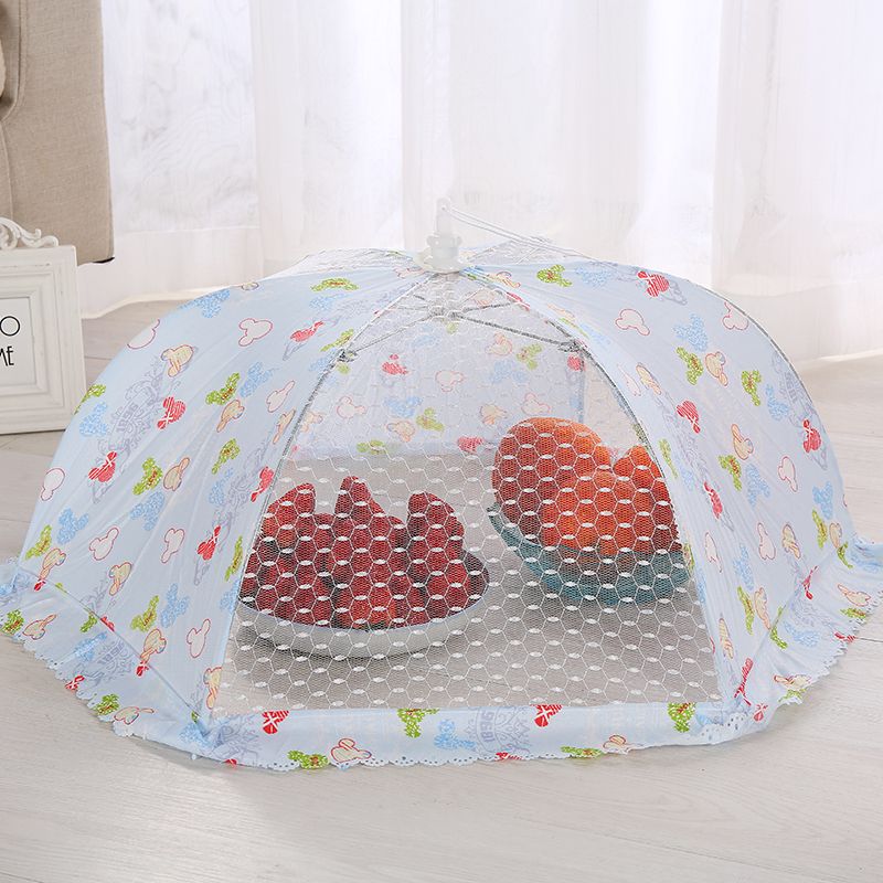 定制伞形彩色印花可折叠饭菜罩纱网布食物罩