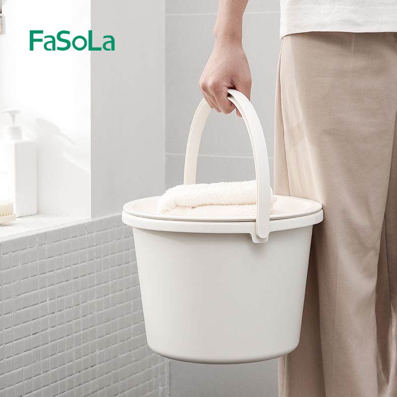 家用塑料水桶脸盆套装带盖加厚手提储水盆桶